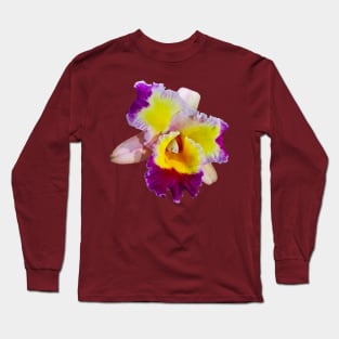 Yellow and Magenta Cattleya Orchid Long Sleeve T-Shirt